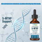 Kids L-Methylfolate B12 Drops 5-MTHF, Active Methylated B9 & B12 Supplement for Children, Supports Cognitive Brain Focus, Mood & Energy - Bioavailable Liquid Formula - Natural Flavor