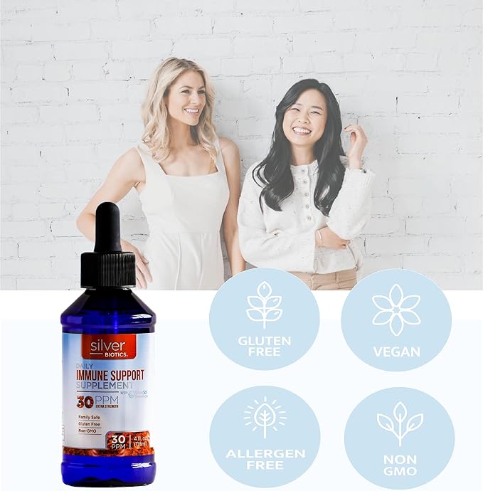 Silver Biotics Liquid 30 PPM Patented Multivalent SilverSol Technolology | Bio-Hacking Immune Building Natural Support |4 oz. Dropper