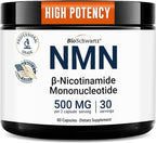 BioSchwartz NMN Supplement - 500mg Nicotinamide Mononucleotide - 30 Servings, 60 Capsules - Made in The USA with Premium Globally Sourced Ingredients, Third-Party Tested, Gluten-Free NMN Supplement