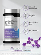 Horbäach Probiotic for Women & Men's Digestive Health | 3 Billion CFU | 90 Capsules | Non-GMO & Gluten Free