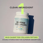 AMANDEAN Marine Collagen Peptides Powder. Double Hydrolyzed for Increased Absorption. Wild-Caught Fish Collagen Supplement. Type 1 & 3 Collagen Protein. 18 Amino Acids for Skin, Hair, Nails.