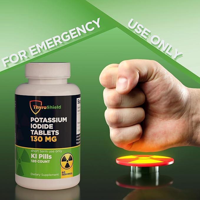 Potassium Iodide Tablets 130 mg | 120ct Two Pack | Iodine Tablets for Radiation Exposure - Potassium Iodine Pills - YODO Naciente - KI Pills - Made in USA - ThyroShield