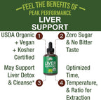 USDA Organic Liver Cleanse Detox & Repair. 6-in-1 Liquid Drops with Organic Milk Thistle, Artichoke Extract, and More. Zero Sugar, Liver Health Support Tincture Supplement Alternative to Capsules