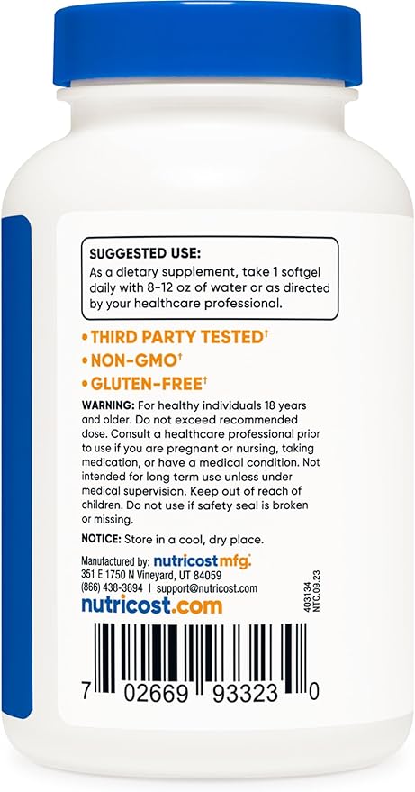 Nutricost Vitamin A 10,000 IU, 500 Softgel Capsules