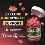 NSF Certified Creatine Gummy - Creatine Monohydrate Gummies for Men & Women, Creatine Monohydrate for Muscle Strength, Muscle Builder, Energy Boost, Pre-Workout Supplement(120 Count)-Watermelon Flavor