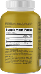 Qunol 200mg Ubiquinol, Powerful Antioxidant for Heart and Vascular Health, Essential for energy production, Natural Supplement Active Form of CoQ10, 60 Count