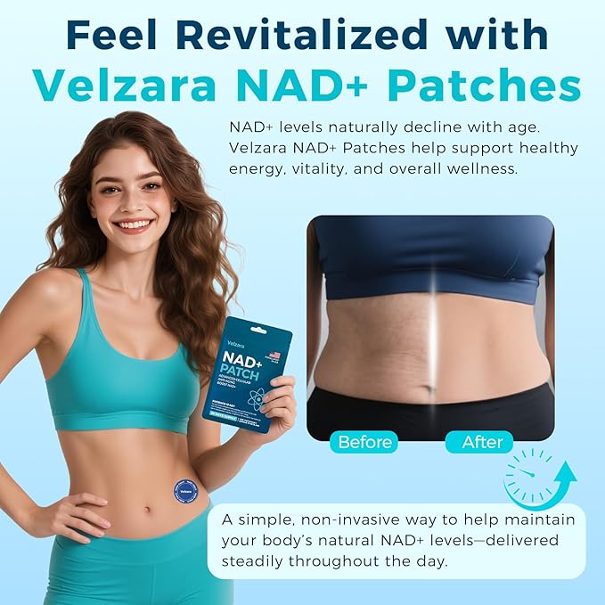 NAD+ Patches Comfortable All-Day Wear Vegan, Water-Resistant 30 Patches