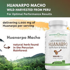 Huanarpo Macho Capsules 1000mg – 120 Vegan Capsules – Natural Energy, Stamina & Vitality Supplement – Supports Male Performance, Circulation & Hormone Wellness – Non-GMO, Gluten-Free, Vegan