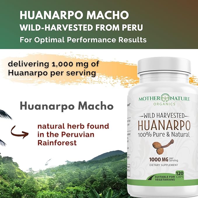Huanarpo Macho Capsules 1000mg – 120 Vegan Capsules – Natural Energy, Stamina & Vitality Supplement – Supports Male Performance, Circulation & Hormone Wellness – Non-GMO, Gluten-Free, Vegan