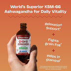 KSM-66 Ashwagandha Liquid Drops – Vegan, GMO Free & Fast Absorbing Form – Ashwagandha Supplements for Daily Wellness Support – Promotes Focus and Clarity – Supports Daily Vitality (Mixed Berry, 60ml)