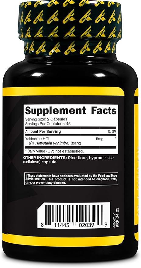 Primaforce Yohimbine HCl 2.5mg, 90 Capsules - GMO Free and Gluten Free Supplement