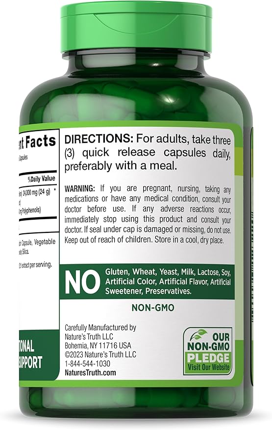 Nature's Truth Grape Seed Extract | 180 Capsules | Standardized Supplement | Non-GMO & Gluten Free Formula