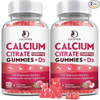 (2 Pack) Calcium Citrate 1200mg with Vitamin D3 Supplements Gummies for Women & Men, Calcium Gummies with Vitamin D3 K2, High Absorption for Bone Muscle Healthy- Peach Flavor- 60 Day Supply