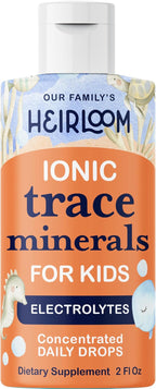 Trace Minerals for Kids - Trace Mineral Drops, Concentrated Electrolytes with Ionic Magnesium for Hydration, Muscle Function, and Electrolyte Support - 2oz Unflavored Liquid