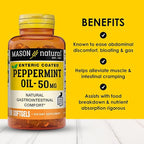MASON NATURAL Peppermint Oil 50 mg Enteric Coated Supplement, 270 Day Supply of Gastrointestinal Support for Normally Functioning Bowel, Softgel Pills