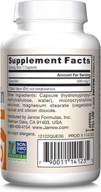 Jarrow Formulas Quercetin 500mg Capsules - 30 Veggie Caps - Supports Antioxidant Status, Cardiovascular Health & Immune Health - 30 Servings