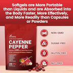 VivoNu Cayenne Pepper Softgels Supplement, Supports Leg Vein, Heart and Blood Vessel Health, with Vitamin E D3+K2 and Extracts of Grape Seed, Hawthorn, Beetroot, Berberine (Softgel / 3 Bag)