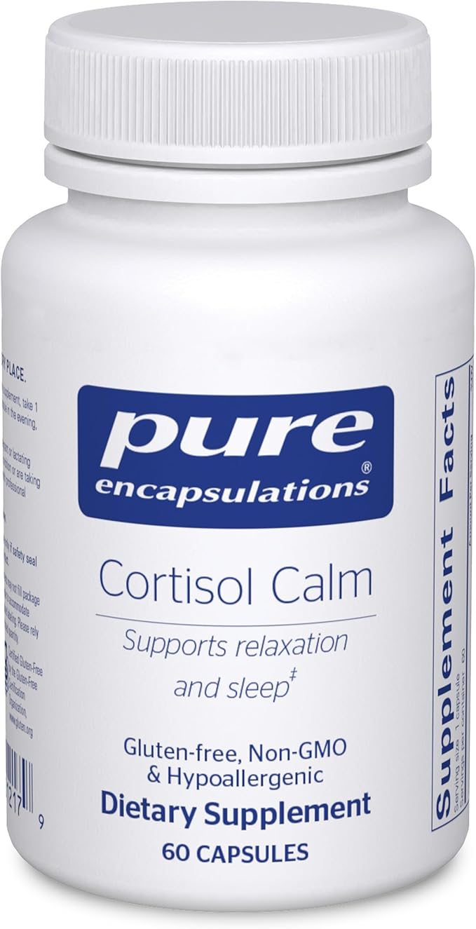 Pure Encapsulations Cortisol Calm - Supports Cortisol Health & Relaxation - Contains Ashwagandha, Magnolia Bark, Rhodiola Rosea & L-Theanine - Restful Sleep* - 60 Capsules