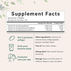Super Vitamin K Complex (K2 MK7 + MK4 & K1), 360 Coconut Oil Softgles | Easily Absorbed K Vitamins, Active Menaquinone Complex | Non-GMO