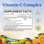 Vitalitown Vitamin C Complex 1000mg with Rose HIPS, Bioflavonoids, Turmeric & Echinacea, Daily Immune Support, Collagen Booster & Powerful Antioxidant, Vegan, 90 Tablets