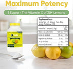 C-Salts Vitamin C Powder - 100% Pure Buffered Ascorbic Acid Powder for Daily Immune Support & Collagen Production - Stomach-Friendly Organic Vegan Non-GMO Sugar-Free - 272 Servings - Lemon Lime, 26oz