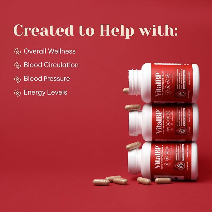 VitalBP - 2 Pack - Support for Normal Blood Pressure - Supports Blood Flow & Arteries - with CoQ10, L-Citrulline, and K2 & D3-60 Capsules