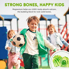 Center-Filled Kids Magnesium Gummies - Magnesium Glycinate Gummies for Kids & Adults with L-Theanine, Chamomile, Licorice, Vitamin D, B6 for Sleep, Relaxation, Brain & Muscle - Sugar Free Apple & Kiwi