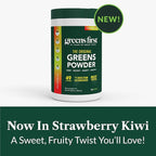 Greens First Original Greens Powder - 49 Superfoods - Organic Fruits & Veggies - Prebiotics, Probiotics & Digestive Enzymes - Antioxidant - Dairy Free/Vegan/Non-GMO (Strawberry Kiwi, 60 Servings)