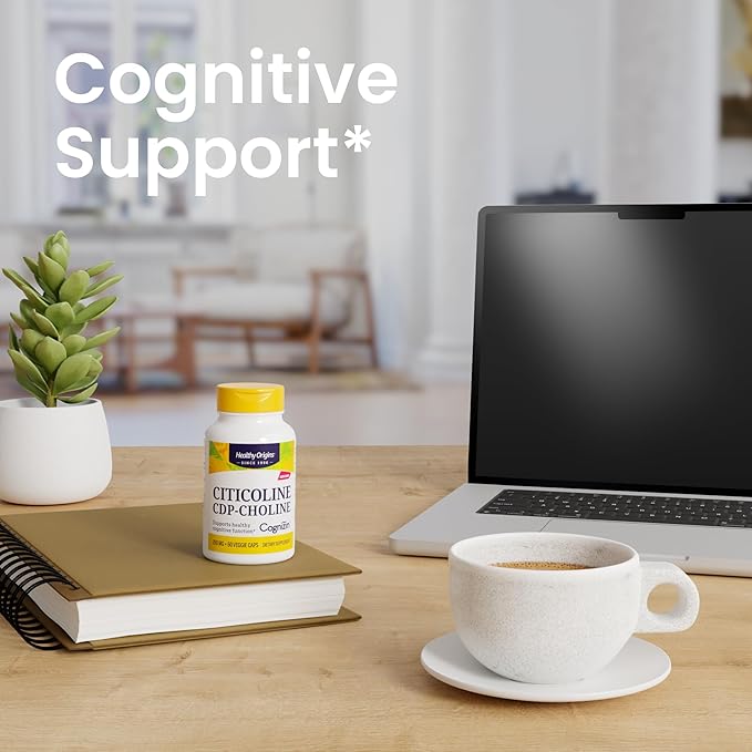 Healthy Origins Cognizin (Citicoline), 250 mg - Brain Supplement for Memory with Citicoline CDP Choline - Non-GMO, Vegan & Gluten-Free Supplement - 60 Veggie Capsules