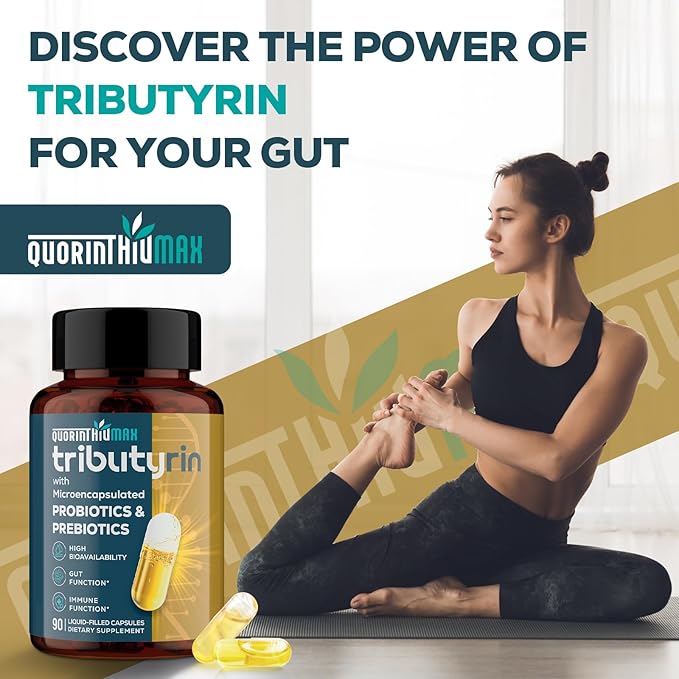 Tributyrin Supplement for Gut & Immune 800mg | High Bioavailability with Microencapsulated Probiotics & Prebiotics - Advanced Liquid-Filled Tributyrin Complex, Gluten Free, 180 Capsules