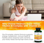 Swanson Super Stress B-Complex Energy and Wellness Supplement for Busy Adults Seeking Daily Vitamin B Support (240 Capsules)