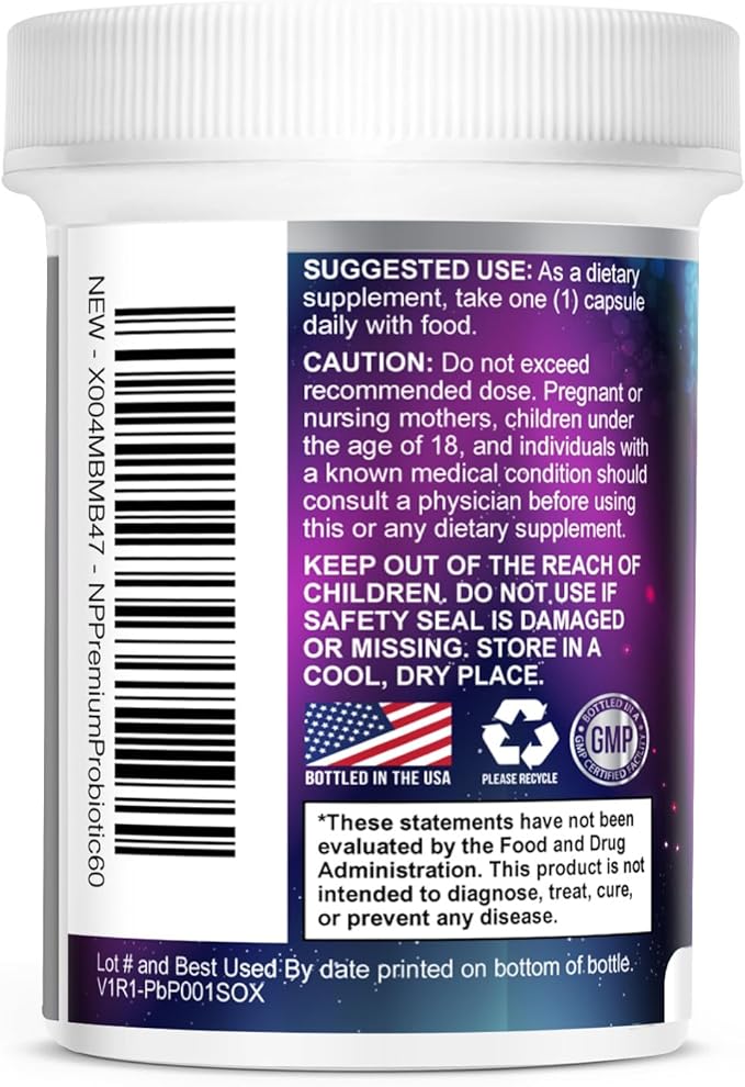 Probiotics for Digestive Gut Health - 100 Billion CFU Per Capsule, 16 Premium Strains & Prebiotics - Best Probiotics for Women & Men, Occasional Constipation, Gas, Immune Health Support - 60 Capsules