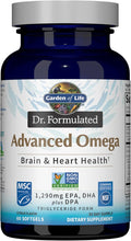 Garden of Life Dr. Formulated Advanced Omega Fish Oil - Lemon, 1,290mg EPA, DHA + DPA in Triglyceride Form, Single Source Omega 3 Supplement for Ultimate Brain & Heart Health, Non-GMO, 60 Softgels