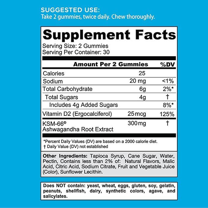 Goli Ashwagandha & Vitamin D Gummy - 180 Count - Mixed Berry, KSM-66, Vegan, Plant Based, Non-GMO, Gluten-Free & Gelatin Free Relax. Restore. Unwind, Pack of 3