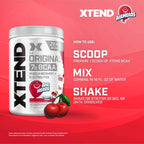 Xtend Original BCAA Powder Airheads Candy Flavor,7g BCAA and 2.5g L-Glutamine,Sugar Free Post Workout Muscle Recovery Drink with Amino Acids for Men & Women,30 Servings,(Pack of 2)