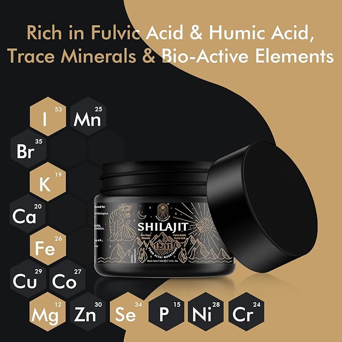 Shilajit Resin with Fulvic Acid & Trace Minerals, Original Siberian Shilajit Pure with 85+ Humic Acid Supplement for Energy & Immune System - 100 Serving / 50g (2 Pack), Gel