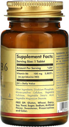 Vitamin B-6 100mg Solgar 100 Tabs
