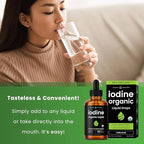 Organic Iodine Liquid Drops - 250 mcg Iodine Supplement for Women & Men - Potassium Iodide Solution 250 mcg - 590 Servings - Thyroid, Hormone & Metabolic Support - Non-GMO, Vegan