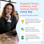 FIRST DAY Women’s Brain Gummies for Focus, Memory & Clarity | Cognizin® Citicoline + Phosphatidylserine | Natural Sustained Energy, Peach Flavor, Vegan, Non-GMO | 30-Day Supply