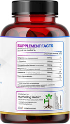 Humming Herbs Apigenin 504mg 6-in-1 Brain & Wellness Supplement with L-Theanine, Bacopa, Magnesium, Vitamin B6, Piper Nigrum – 90 Vegan Capsules