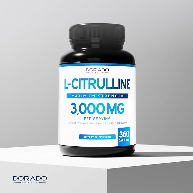 L Citrulline 3000mg Supplement (360 Capsules) Support L Arginine & Nitric Oxide Pills - L-Citrulline For Men & Women - Muscle Recovery & Pump Supplement - 3rd Party Tested, Vegan, Non-GMO - USA Made