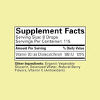 CHILDLIFE Essentials Vitamin D3 Drops for Kids, Children, & Toddlers - Liquid Vitamin D Drops, 500 IU per Drop, Immune & Bone Health Support, Natural Berry - 1 Fl Oz (Pack of 2)