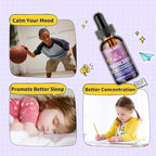 Kids Magnesium Liquid Drops-Magnesium Glycinate Liquid for Kids Supplement-w/L-theanine, Omega-3, Vitamin B6, D3 - for Sleep, Relaxation, Brain, Bones - Mixed Berry Flavor, 2 Fl Oz