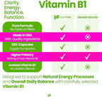 Healthfare Vitamin B1 (Thiamine) 500mg | 200 Vegan Capsules | Extra Strength High Potency Supplement | Supports Energy & Nervous System | Non-GMO, Gluten-Free | Made in USA
