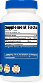 Nutricost P5P Vitamin B6 Supplement 50mg, 240 Capsules (Pyridoxal-5-Phosphate) - Vegetarian Friendly, Non-GMO, Gluten Free (Pack of 2)