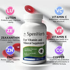 Eye Vitamin and Mineral Supplement Vision Support 240 Vegan Soft Gels, Contains Lutein, Zeaxanthin, Vitamin C & E, Zinc, Copper, Eye Health Supplements for Adults, 2 Packs