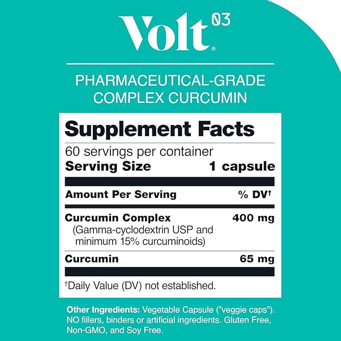 Volt03 Turmeric Curcumin (60 Capsules) + GlucodOX AMPK Activator (60 Capsules) – Complete Wellness Bundle for Joint Health, Metabolic Balance, Energy & Immune Support with Organic Ingredients