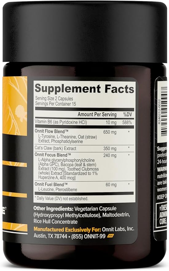ONNIT Cognitive & Mood Support Bundle: Alpha Brain Nootropic Capsules (30 Count) + New Mood Stress Support Capsules (60 Count), IGEN Non-GMO Tested Focus, Mental Clarity, Relaxation & Sleep, 2 Pack