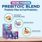 Probiotics for Digestive Gut Health - 100 Billion CFU Per Capsule, 16 Premium Strains & Prebiotics - Best Probiotics for Women & Men, Occasional Constipation, Gas, Immune Health Support - 30 Capsules