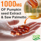 Pumpkin Seed Oil with Saw Palmetto 2-in-1 Formula 300 Softgels, Cold Pressed, Pure Virgin Oil, Supports Hair, Urinary, Bladder & Prostate Health, Non-GMO
